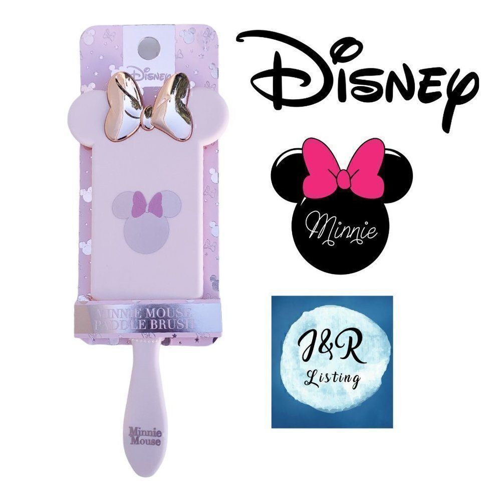 Disney Womens Multicolor Minnie Mouse Rubber Handled Paddle Hair Brush One Size - Picture 1 of 13